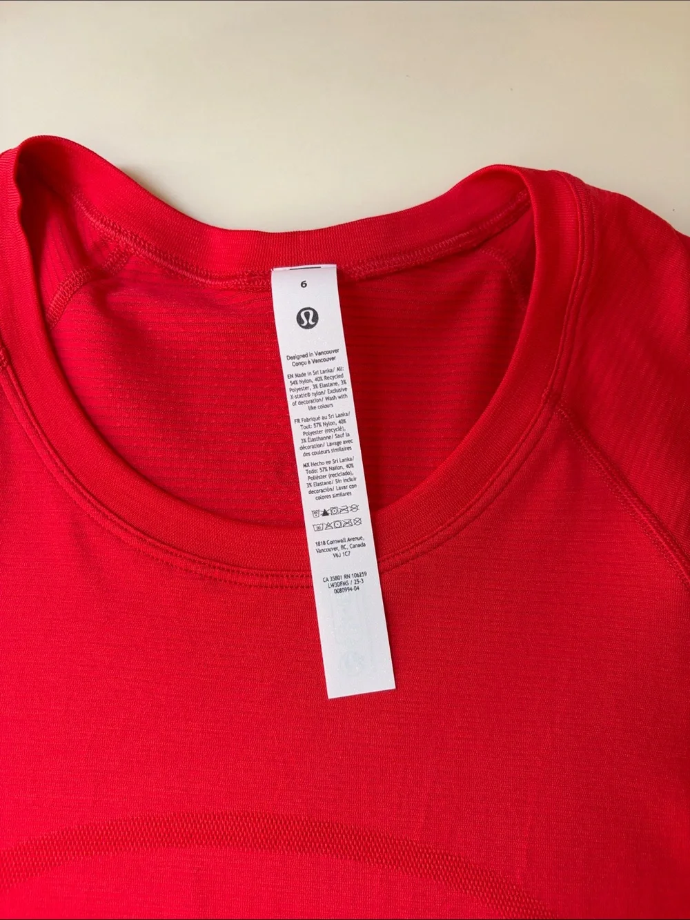 Lululemon Red Swiftly Short Sleeve Tee